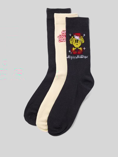 Jack & Jones Socken mit geripptem Abschluss Modell 'XMAS' im 3er-Pack Black 1