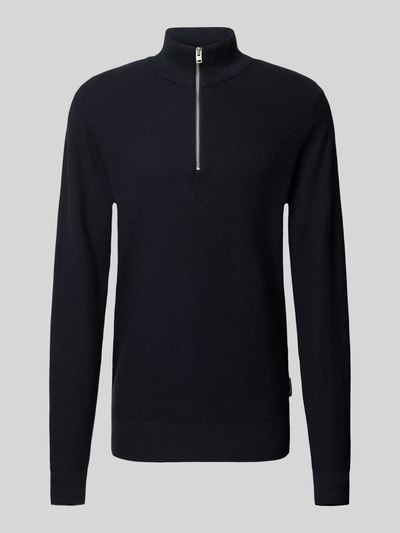 Casual Friday Gebreide pullover met schipperskraag, model 'Karl' Marineblauw - 2