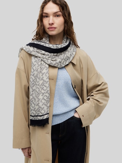 Tommy Hilfiger Schal aus Baumwoll-Mix mit Logo-Muster Blau 1