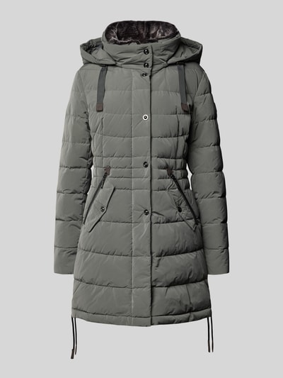 Gil Bret Gewatteerde lange jas met opstaande kraag en ritszakken Lichtgroen - 2