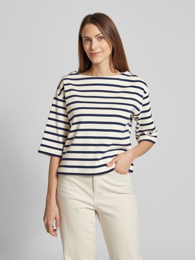 Lanius T-Shirt mit U-Boot-Ausschnitt Offwhite 4