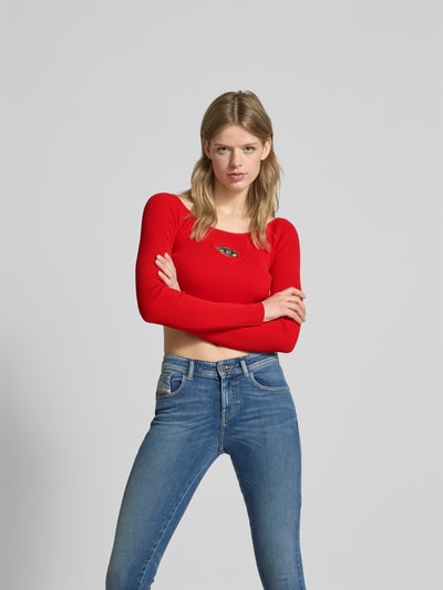 Diesel Cropped Longsleeve mit Label-Detail Rot 4