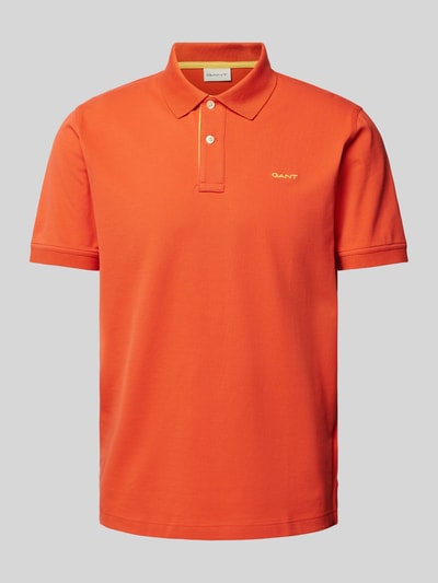 Gant Koszulka polo o kroju regular fit z wyhaftowanym logo Pomarańczowy 2