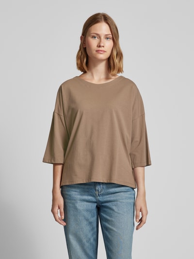 Fransa T-shirt met 3/4-mouwen, model 'siva' Taupe - 4