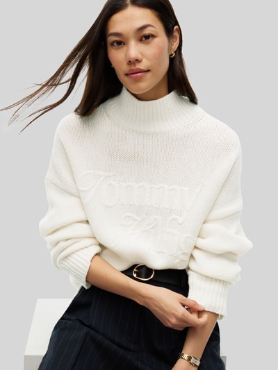 Tommy Hilfiger Turtleneck aus Wolle mit Logo Stickerei Offwhite 3
