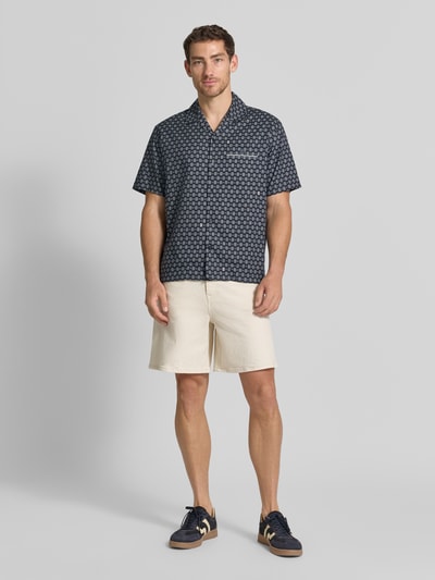 Lacoste Relaxed Fit Freizeithemd aus Baumwoll-Mix Modell 'Tennisco' Marine 1
