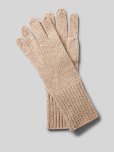 Seeberger Kaschmirhandschuhe mit Rippenbündchen Beige 1