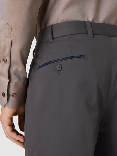 Hiltl Slim fit broek met persplooien, model 'PEAKER' Antraciet - 3