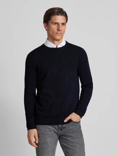 Christian Berg Men Strickpullover mit Rundhalsausschnitt Marine 4