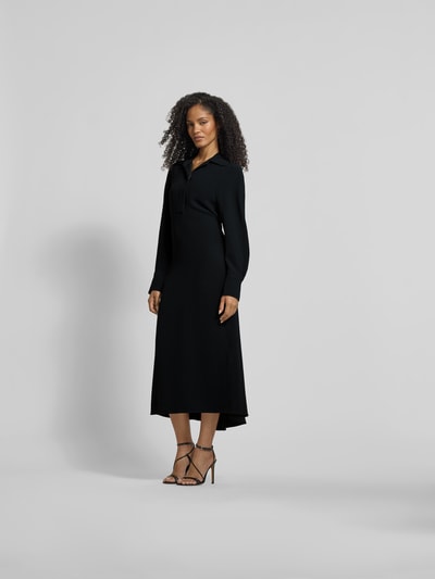 Victoria Beckham Midikleid mit Resortkragen Black 4