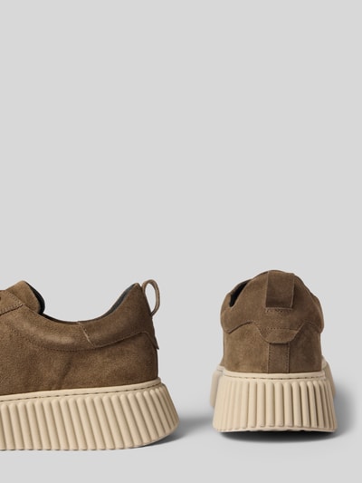 Produktfoto, Sneaker aus Leder Modell 'HOPPER' von Antony Morato in Braun, Abgerundete-Spitze, Schnürung, Label-Detail, Absatzhöhe 4 cm, Schafthöhe 8 cm, Schaftweite 10 cm, Echtleder, Herren Sneaker