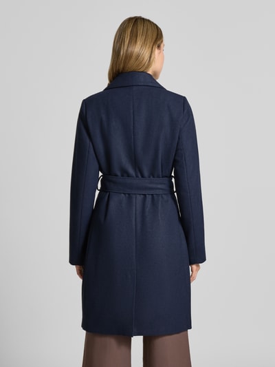 mbyM Lange jas met strikceintuur, model 'Tanni-M' Donkerblauw - 5