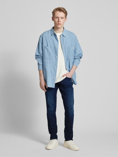 Replay Slim fit jeans in 5-pocketmodel, model 'ANBASS' Marineblauw - 1