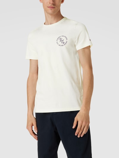 Tommy Hilfiger T-Shirt mit Label-Print Modell 'CIRCLE' Offwhite 4