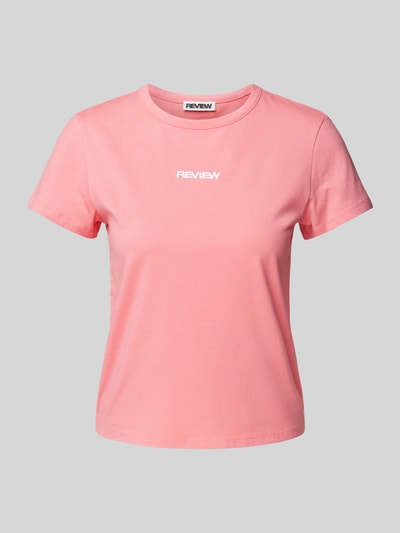 Review T-Shirt mit Label-Print Pink 1