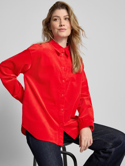 YAS Regular Fit Cordbluse mit Umlegekragen Modell 'CORDA' Rot 3