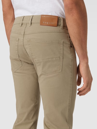 bugatti Slim fit stoffen broek met structuurmotief, model 'FLEXCITY' Beige - 3