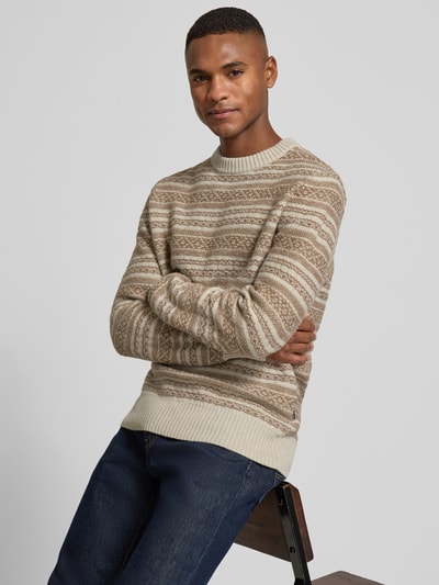 MAERZ Muenchen Gebreide pullover met ribboorden Offwhite - 3