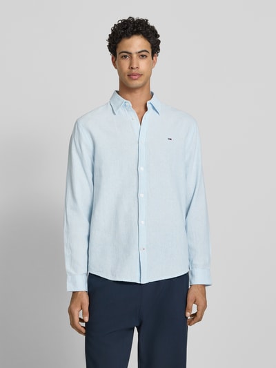 Tommy Jeans Koszula casualowa o kroju regular fit z mieszanki lnu i bawełny Jasnoniebieski 4