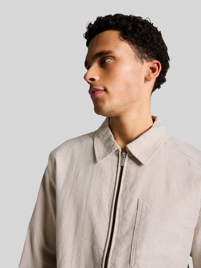 Tom Tailor Regular Fit Blouson aus Leinen-Baumwolle-Mix Beige 3