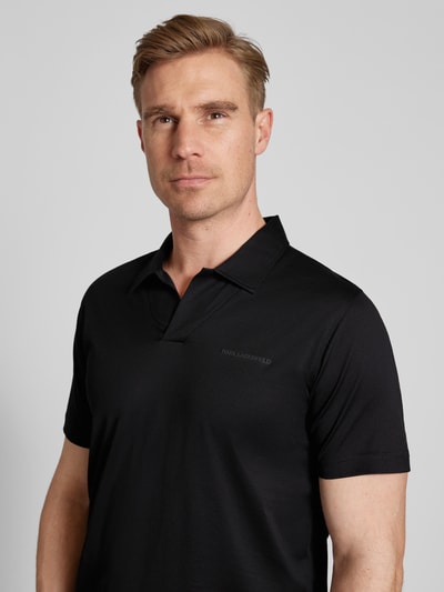 Karl Lagerfeld Regular fit poloshirt met labelprint Zwart - 3