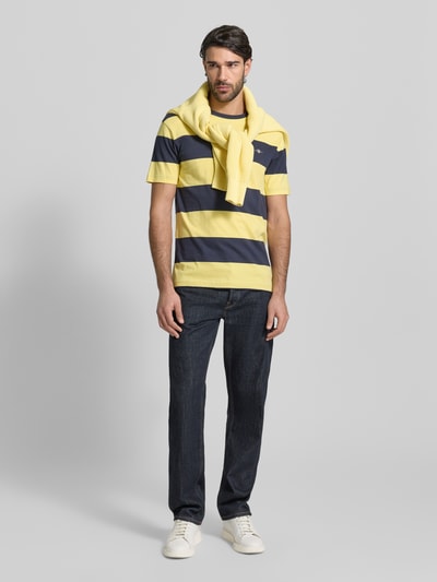 GANT Regular Fit T-Shirt mit Logo-Print Modell 'BAR' Hellgelb 1