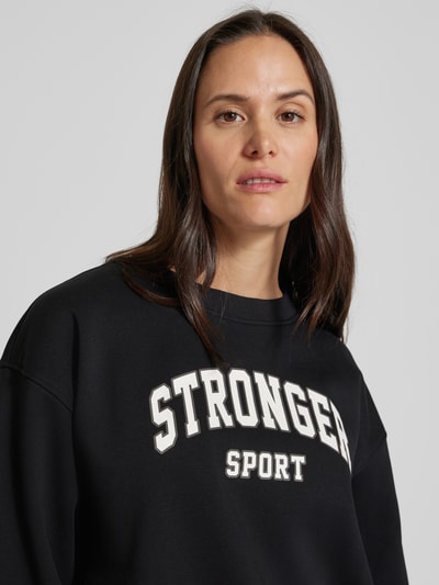 Stronger Bluza o kroju oversized z nadrukiem z logo Czarny 4