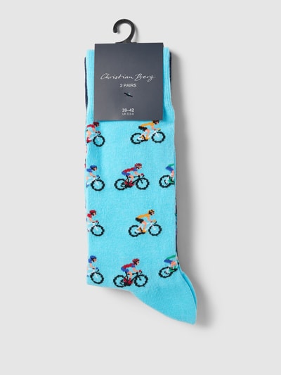 Christian Berg Men Socken mit Motiv-Print im 2er-Pack Sky 3