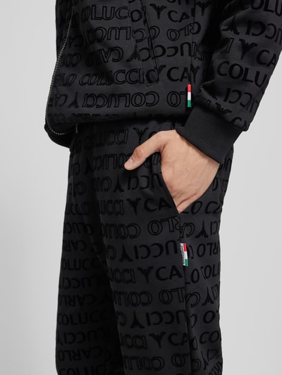 CARLO COLUCCI Straight Leg Sweatpants mit Label-Muster Black 3