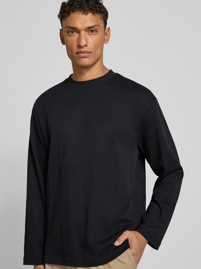 SELECTED HOMME Loose fit shirt met lange mouwen van katoenmix, model 'LOOSEOSCAR' Zwart - 3