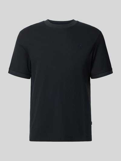 Produktfoto, Regular Fit T-Shirt mit Strukturmuster Modell 'Tangur' von JOOP! COLLECTION aus Reine Baumwolle in dunkler Farbe.