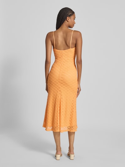 Bardot Midi-jurk met structuurmotief, model 'ADONI' Oranje - 5