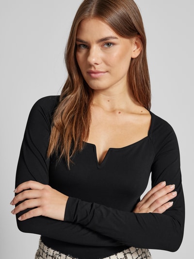 EDITED Body mit Karree- und V-Ausschnitt Modell 'Emory' Black 3