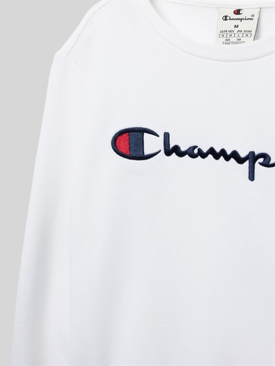 CHAMPION Sweatshirt mit Label-Stitching Weiss 2