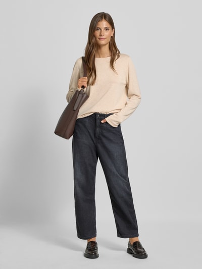 s.Oliver RED LABEL Regular Fit Strickpullover aus Baumwoll-Viskose-Mix Beige 1