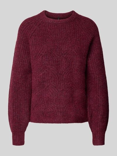 Only Relaxed Fit Strickpullover mit Woll-Anteil Modell 'GILA' Bordeaux 2