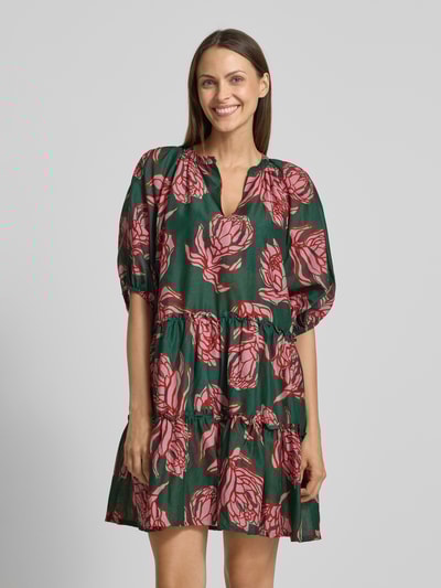 Barts Mini-jurk met ruches, model 'ADELIU' Donkergroen - 4