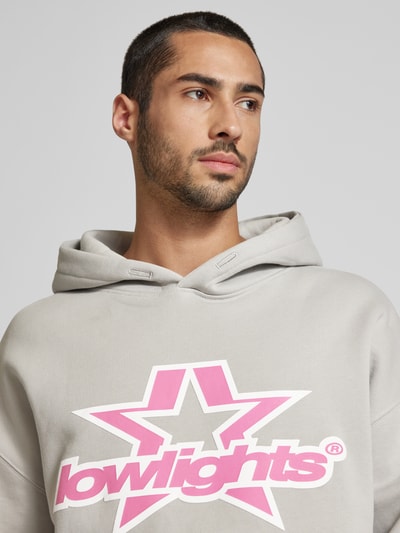 Low Lights Studios Bluza z kapturem i nadrukiem z logo model ‘Superstar’ Jasnoszary 3