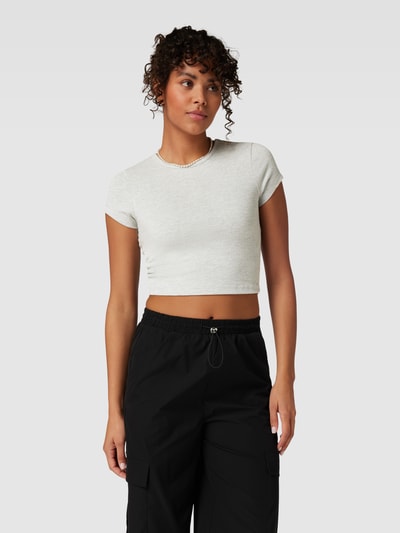 REVIEW Basic Crop Top Hellgrau Melange 4