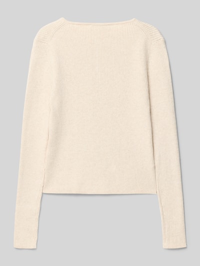 Mango Strickpullover mit Knopfleiste Modell 'willow' Ecru 3