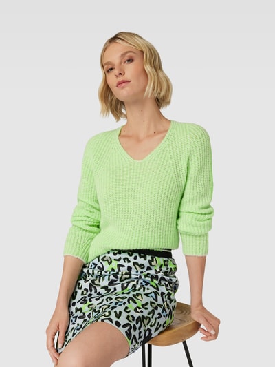 Marc Cain Gebreide pullover met V-hals Neon groen - 3