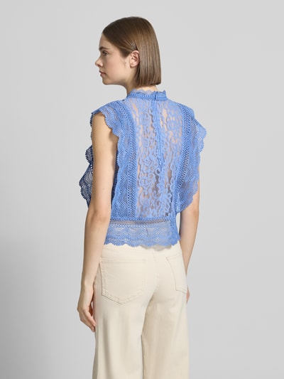 ONLY Slim Fit Blusentop mit Baumwoll-Viskose-Lyocell-Anteil Modell 'KARO' Bleu 5