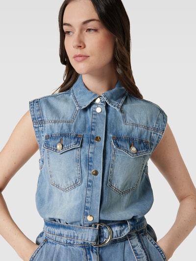 Liu Jo White Jumpsuit in denimlook, model 'TUTA' Lichtblauw - 3