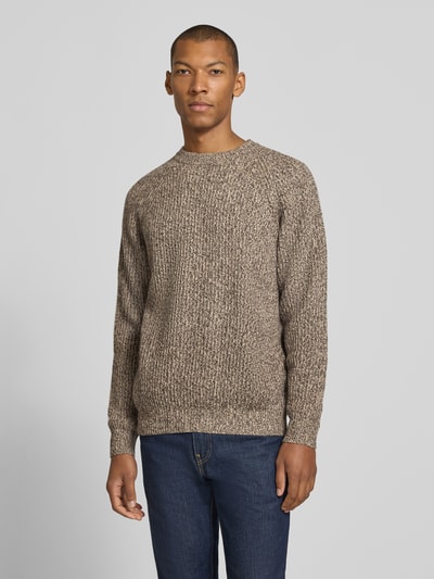Christian Berg Men Strickpullover in melierter Optik Sand 4