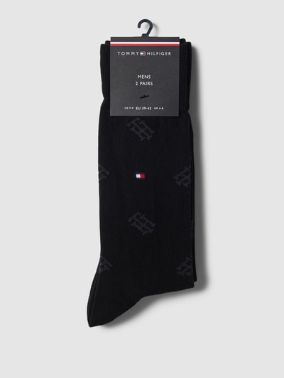 Tommy Hilfiger Socken mit Allover-Logo-Muster im 2er-Pack Black 3