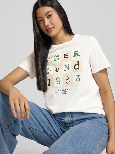Weekend Max Mara T-Shirt mit Motiv- und Label-Print Modell 'TEIERA' Weiss 3