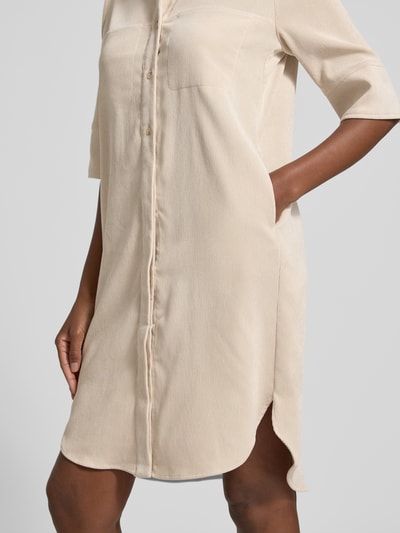 OPUS Knielanges Hemdblusenkleid mit Knopfleiste Modell 'Winchesta' Sand 3