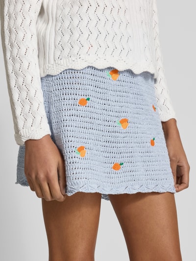Pepe Jeans Strickrock mit Lochmuster Modell 'OLAYA' Hellblau 3