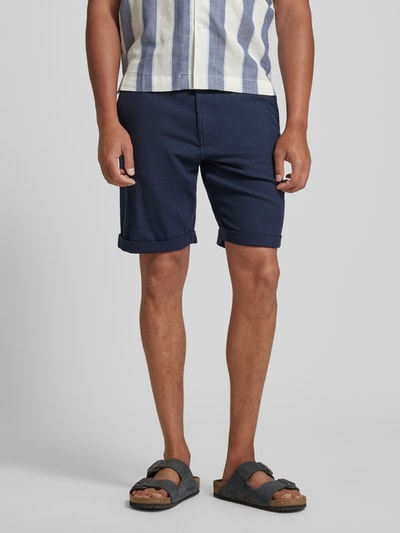 SELECTED HOMME Regular fit bermuda in effen design, model 'LUTON' Marineblauw - 4