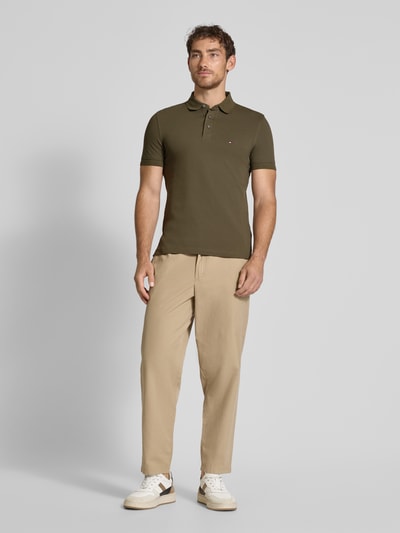Tommy Hilfiger Slim Fit Poloshirt aus Baumwoll-Elasthan-Mix Oliv 1